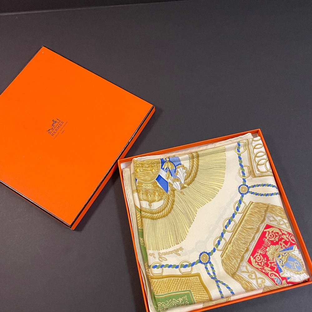 Hermes Poste eat Cavalerie Multicolor Silk Scarf